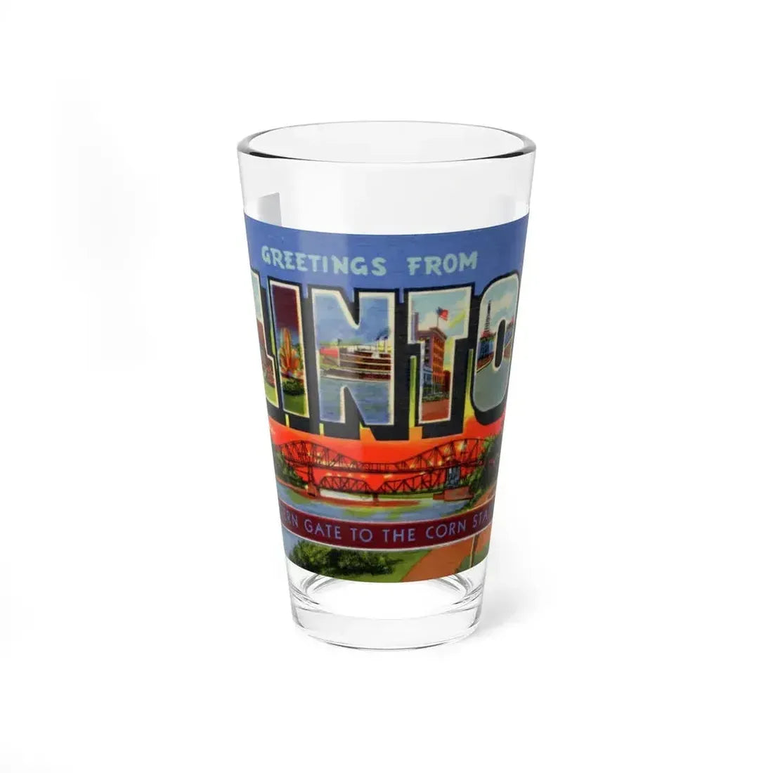 Greetings from Clinton (Greeting Postcards) Pint Glass 16oz 16oz - Go Mug Yourself