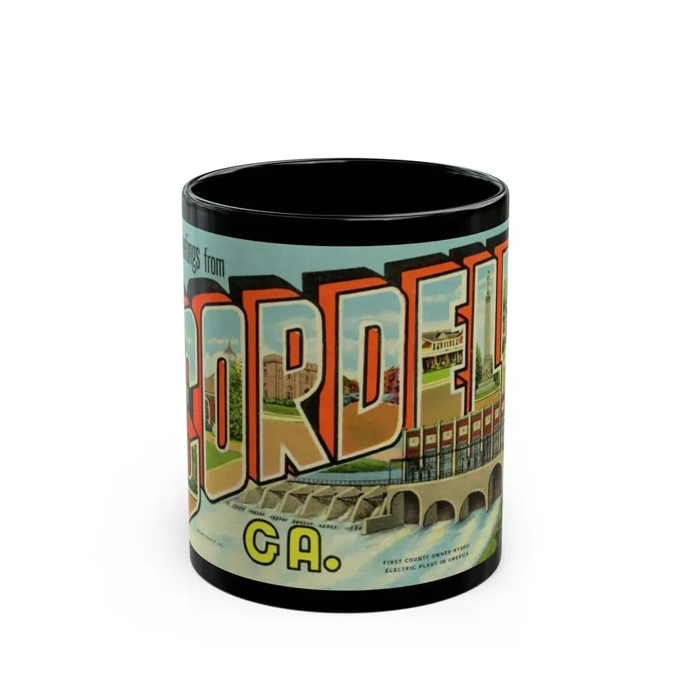 Greetings from Cordele GA (Greeting Postcards) Black Coffee Mug 11oz - Go Mug Yourself