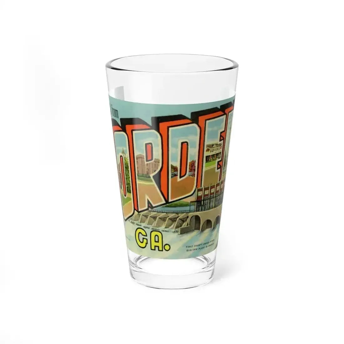 Greetings from Cordele GA (Greeting Postcards) Pint Glass 16oz 16oz - Go Mug Yourself