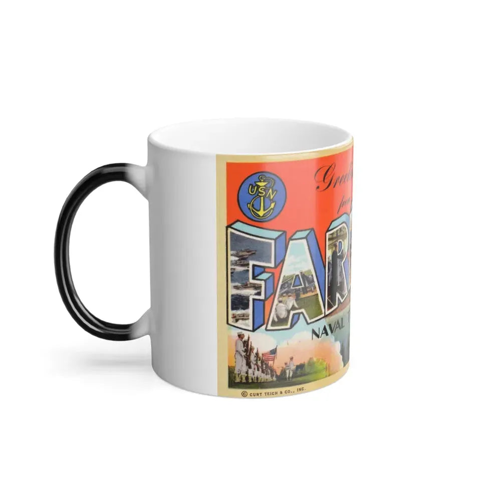 Greetings from Farragut Naval Training Station Idaho (Greeting Postcards) Color Changing Mug 11oz - Go Mug Yourself