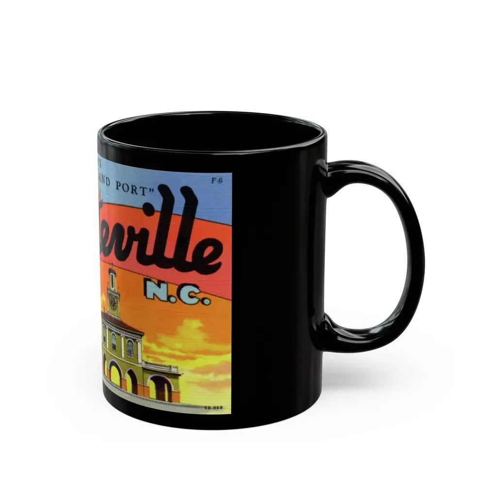 Greetings from Fayetteville N C (Greeting Postcards) Black Coffee Mug - Go Mug Yourself
