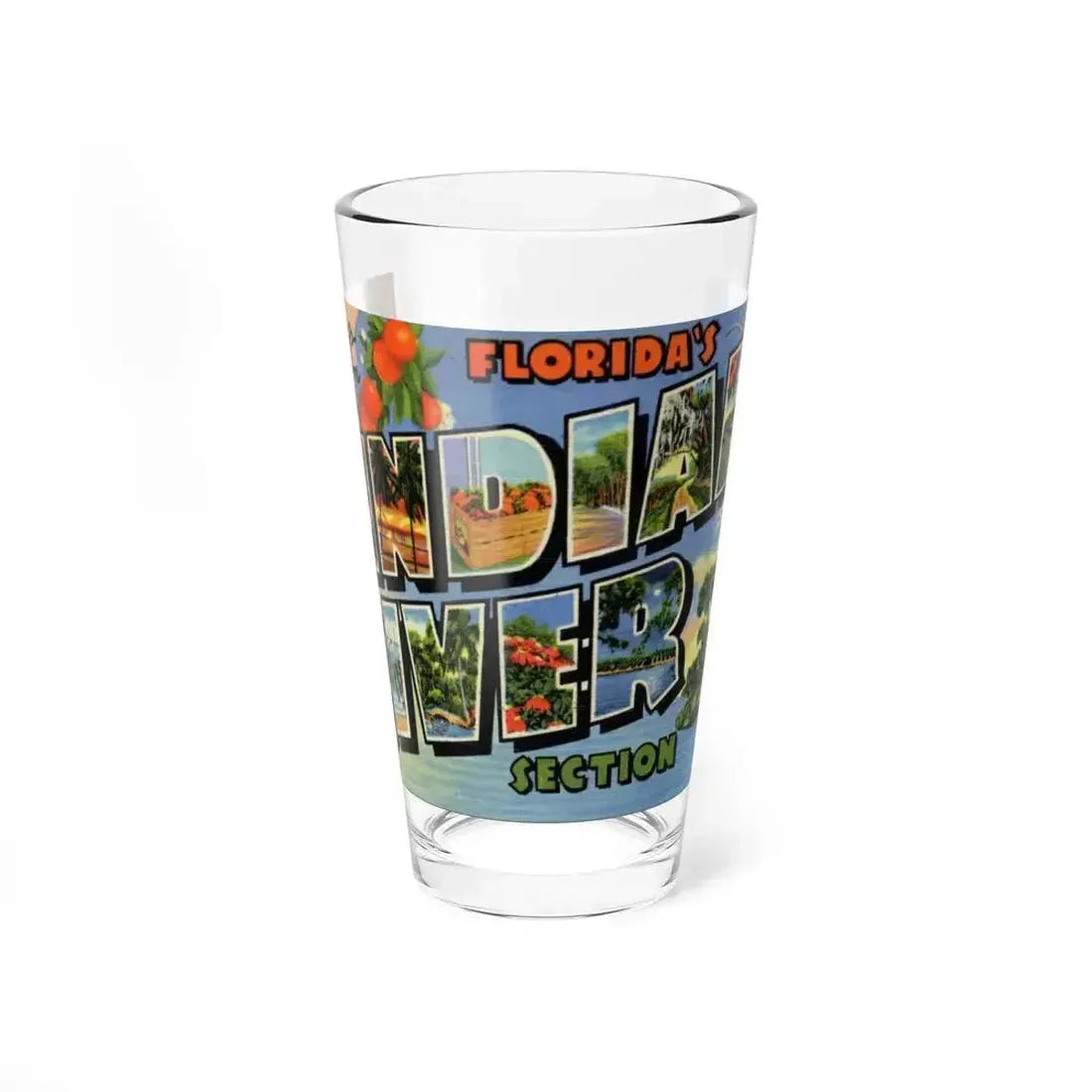 Greetings from Floridas Indian River section (Greeting Postcards) Pint Glass 16oz 16oz - Go Mug Yourself