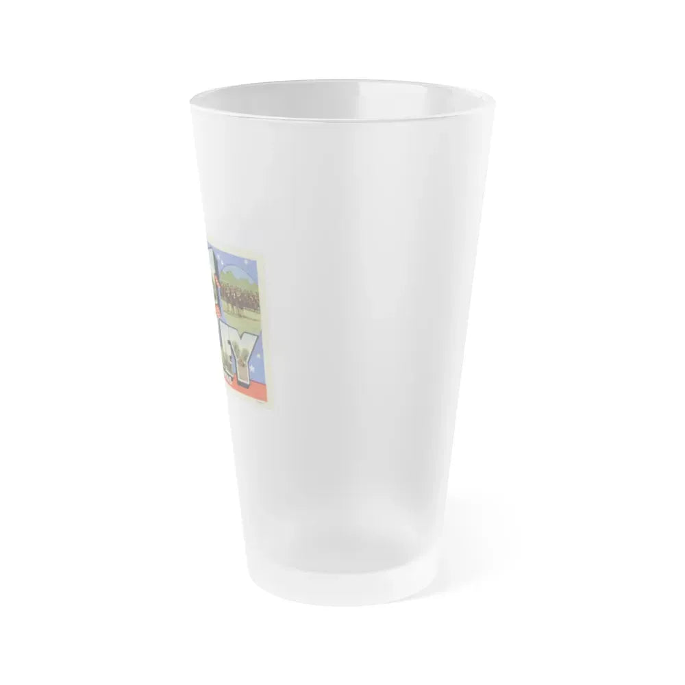 Greetings from Fort Riley Kansas (Greeting Postcards) Frosted Pint Glass 16oz - Go Mug Yourself