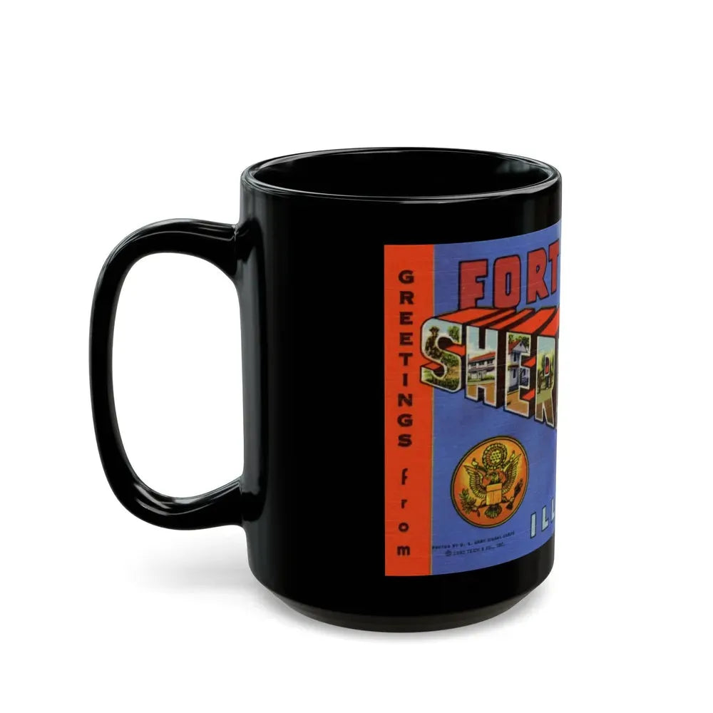 Greetings from Fort Sheridan Illinois (Greeting Postcards) Black Coffee Mug - Go Mug Yourself