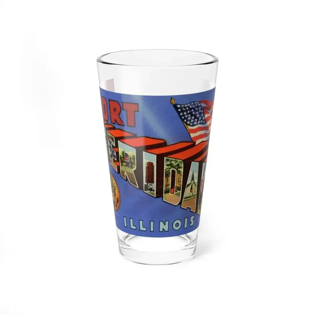 Greetings from Fort Sheridan Illinois (Greeting Postcards) Pint Glass 16oz 16oz - Go Mug Yourself