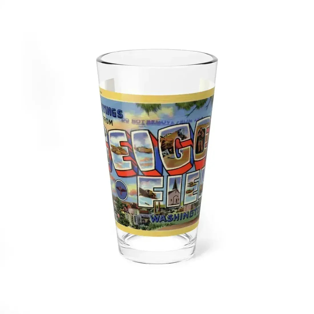 Greetings from Geiger Field Washington (Greeting Postcards) Pint Glass 16oz 16oz - Go Mug Yourself