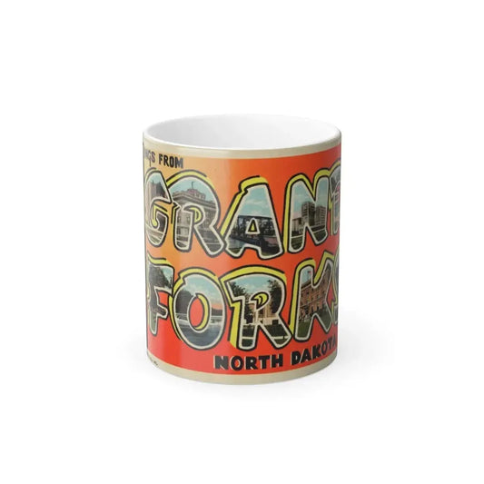 Greetings from Grand Forks North Dakota (Greeting Postcards) Color Changing Mug 11oz 11oz - Go Mug Yourself