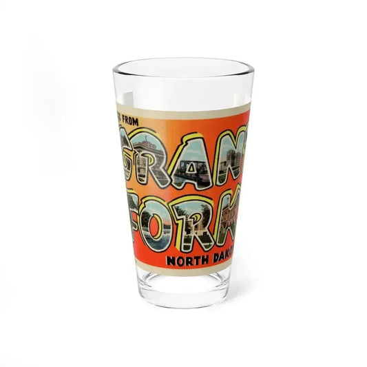 Greetings from Grand Forks North Dakota (Greeting Postcards) Pint Glass 16oz 16oz - Go Mug Yourself