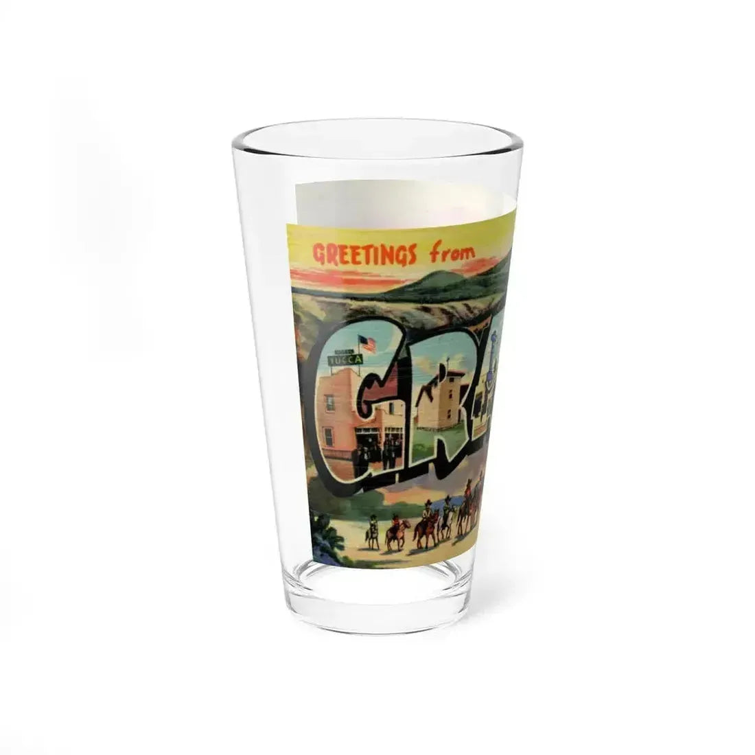 Greetings from Grants New Mexico (Greeting Postcards) Pint Glass 16oz - Go Mug Yourself