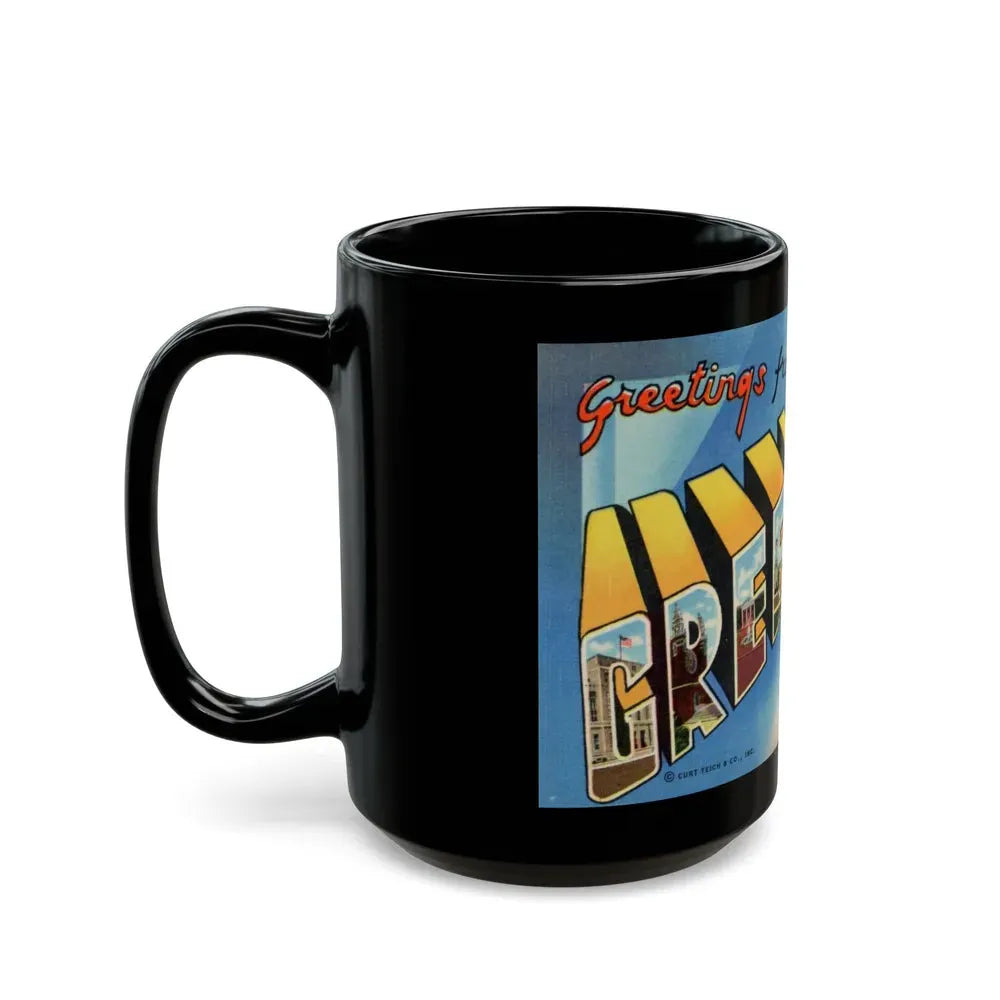 Greetings from Greensboro NC (Greeting Postcards) Black Coffee Mug - Go Mug Yourself