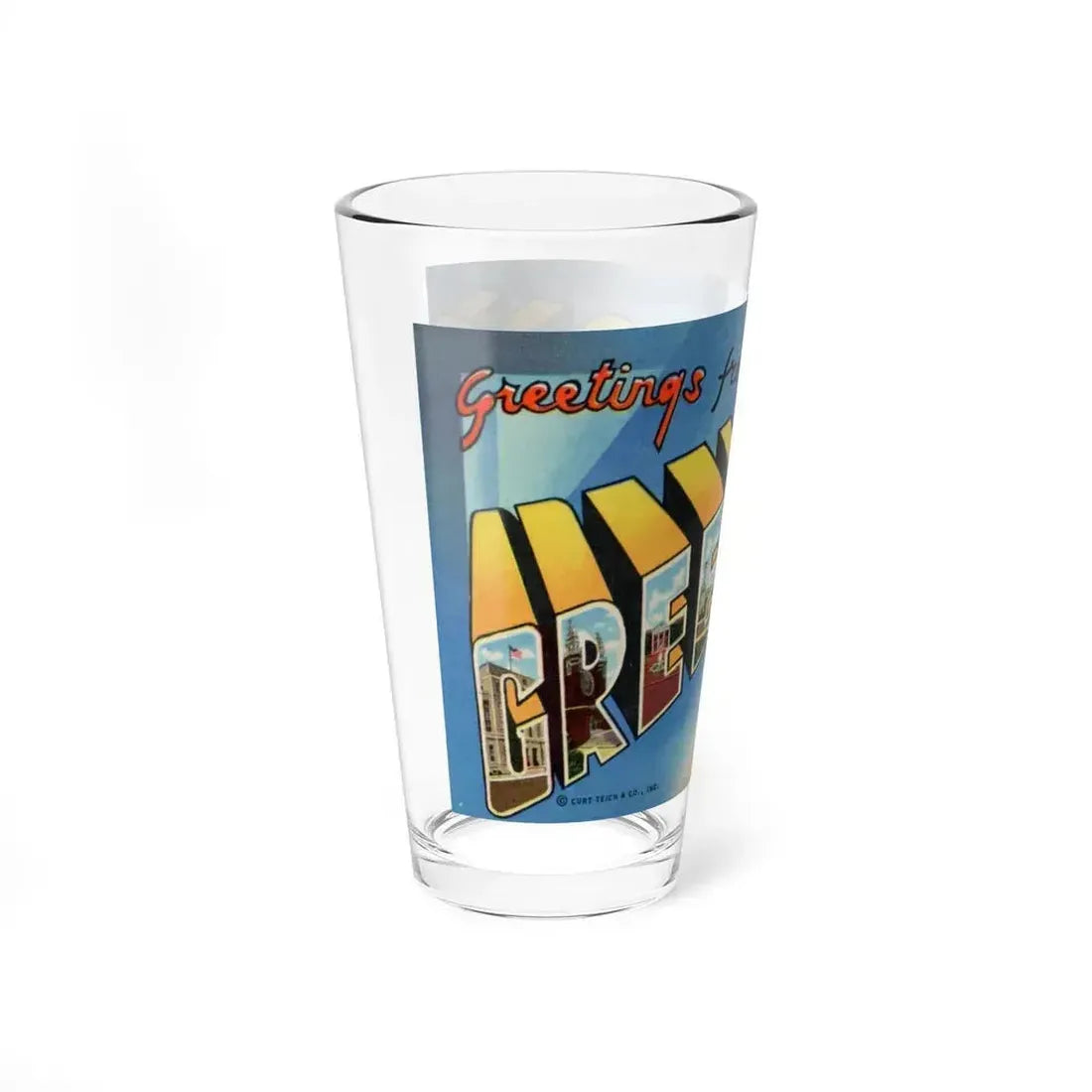 Greetings from Greensboro NC (Greeting Postcards) Pint Glass 16oz - Go Mug Yourself