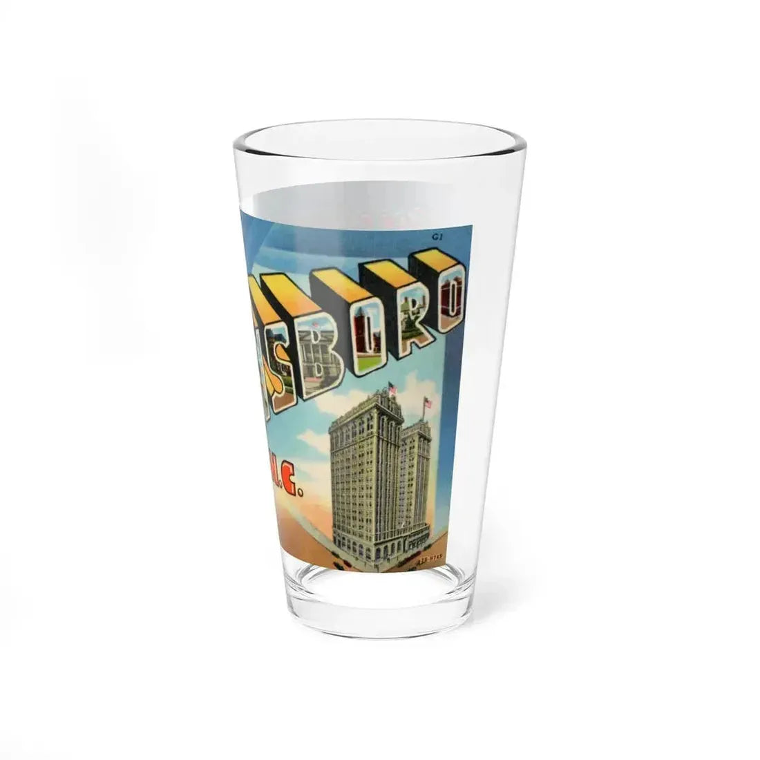 Greetings from Greensboro NC (Greeting Postcards) Pint Glass 16oz - Go Mug Yourself