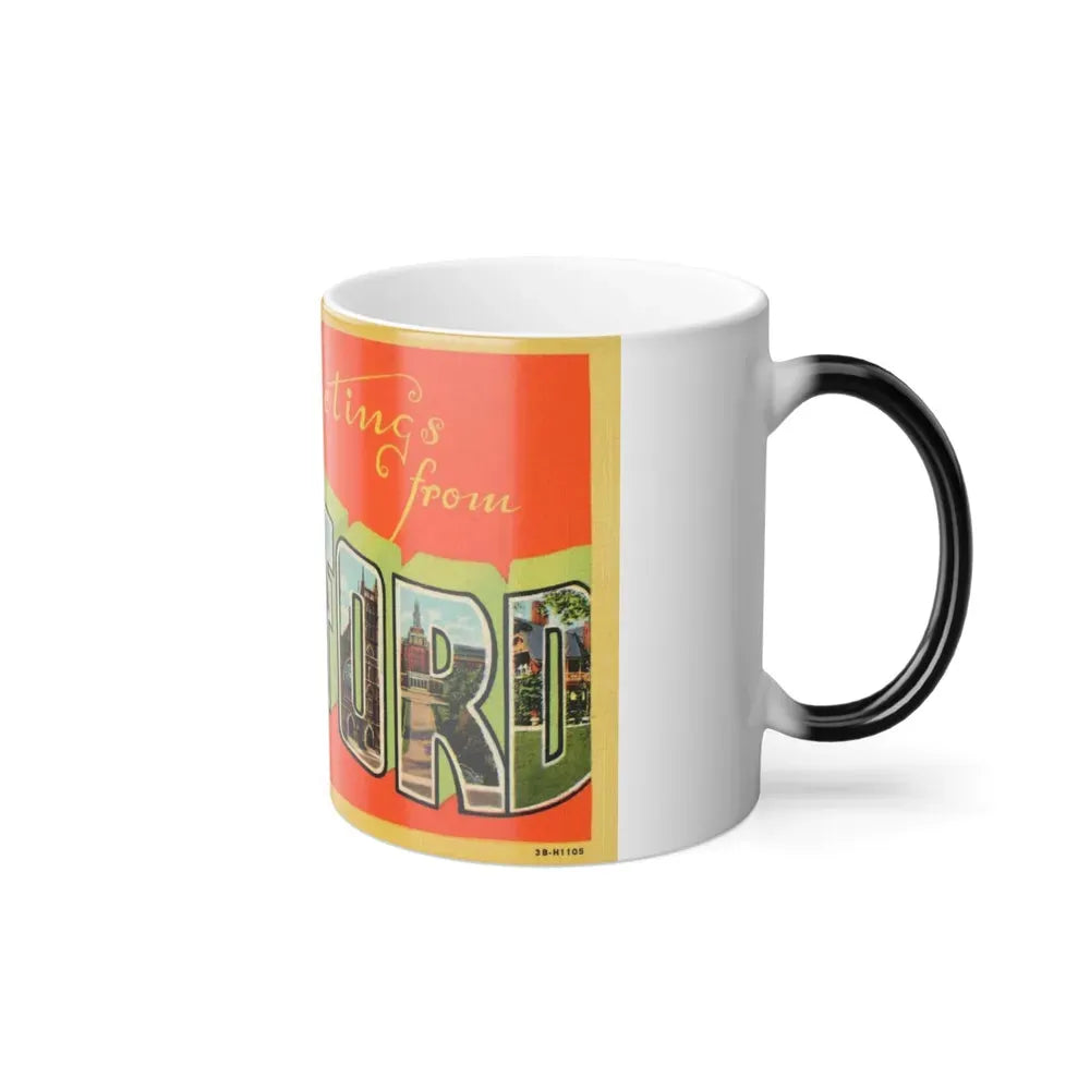 Greetings from Hartford Conn (Greeting Postcards) Color Changing Mug 11oz - Go Mug Yourself