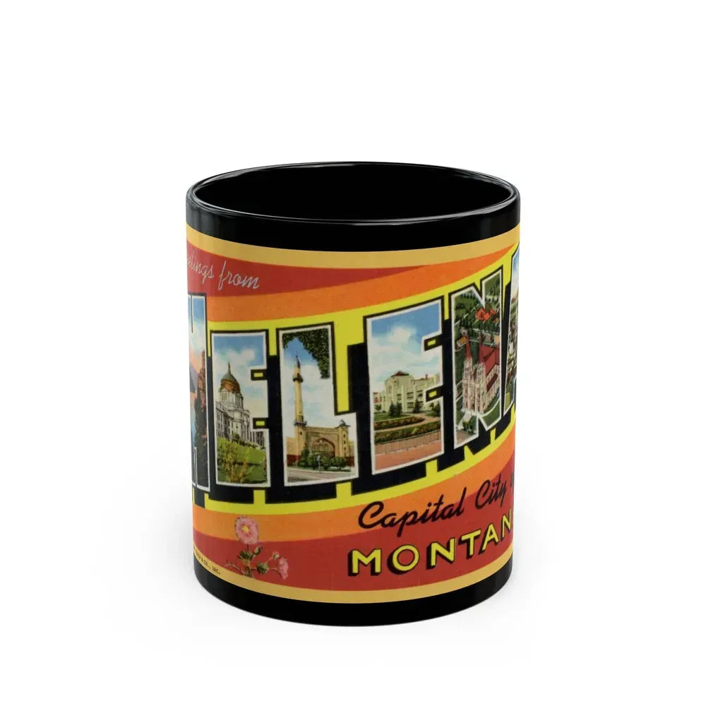 Greetings from Helena (Greeting Postcards) Black Coffee Mug 11oz - Go Mug Yourself