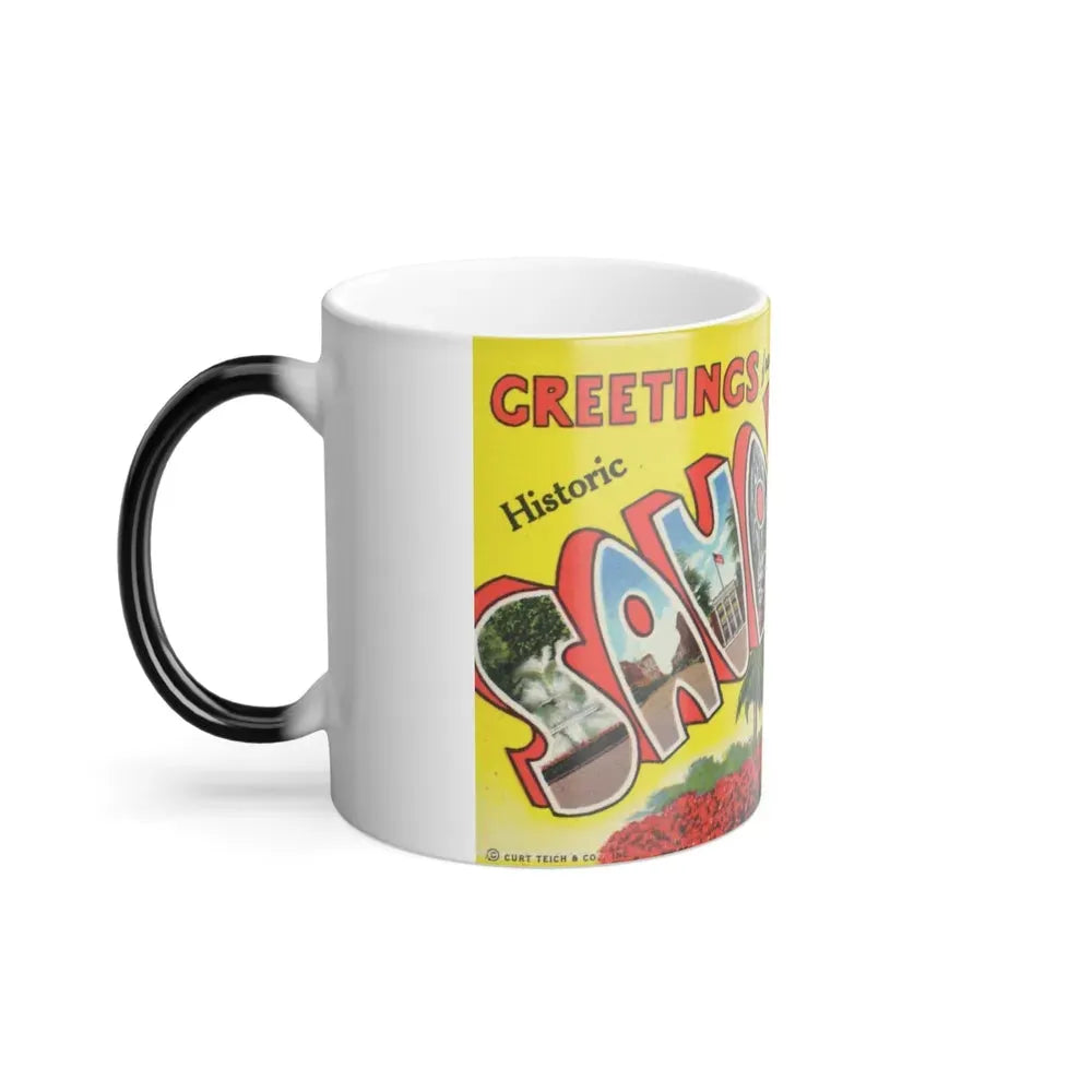 Greetings from historic Savannah Ga (Greeting Postcards) Color Changing Mug 11oz - Go Mug Yourself