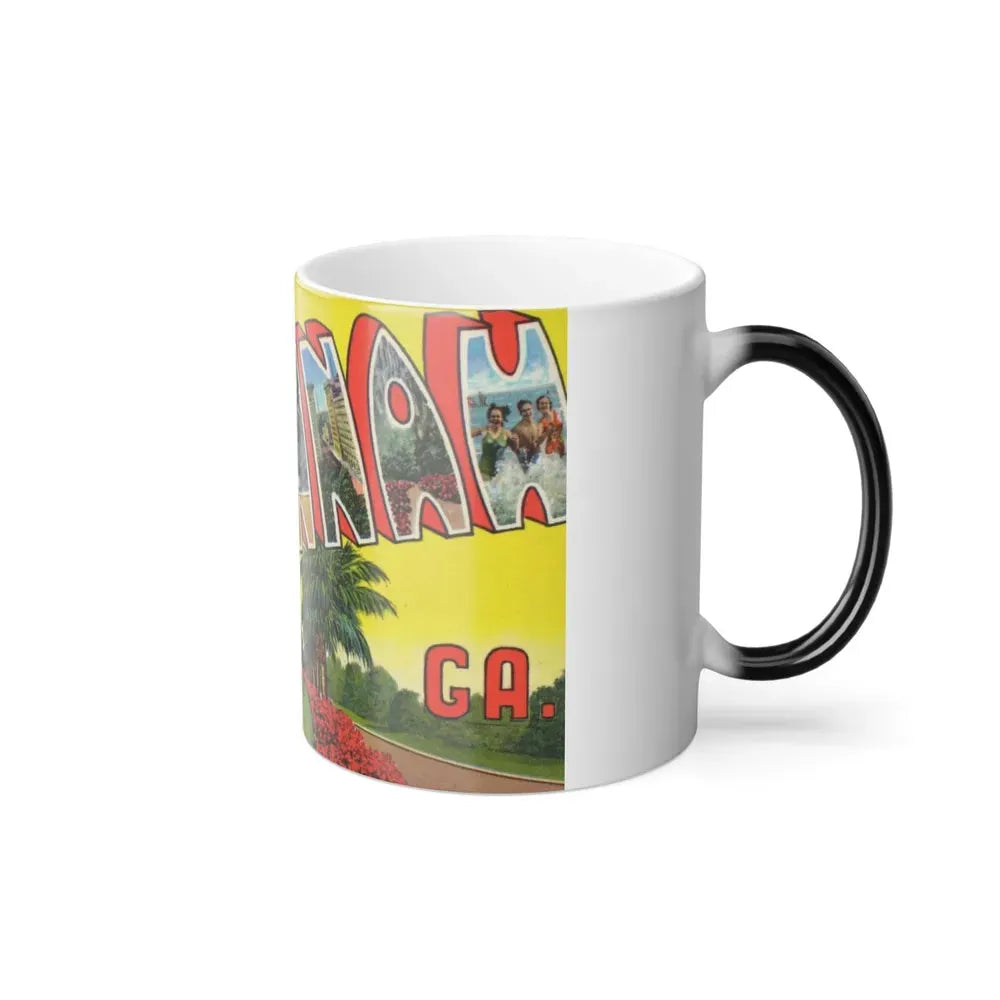 Greetings from historic Savannah Ga (Greeting Postcards) Color Changing Mug 11oz - Go Mug Yourself