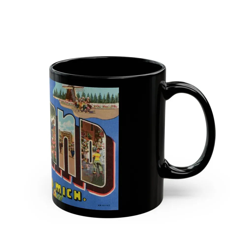 Greetings from Holland Mich (Greeting Postcards) Black Coffee Mug - Go Mug Yourself