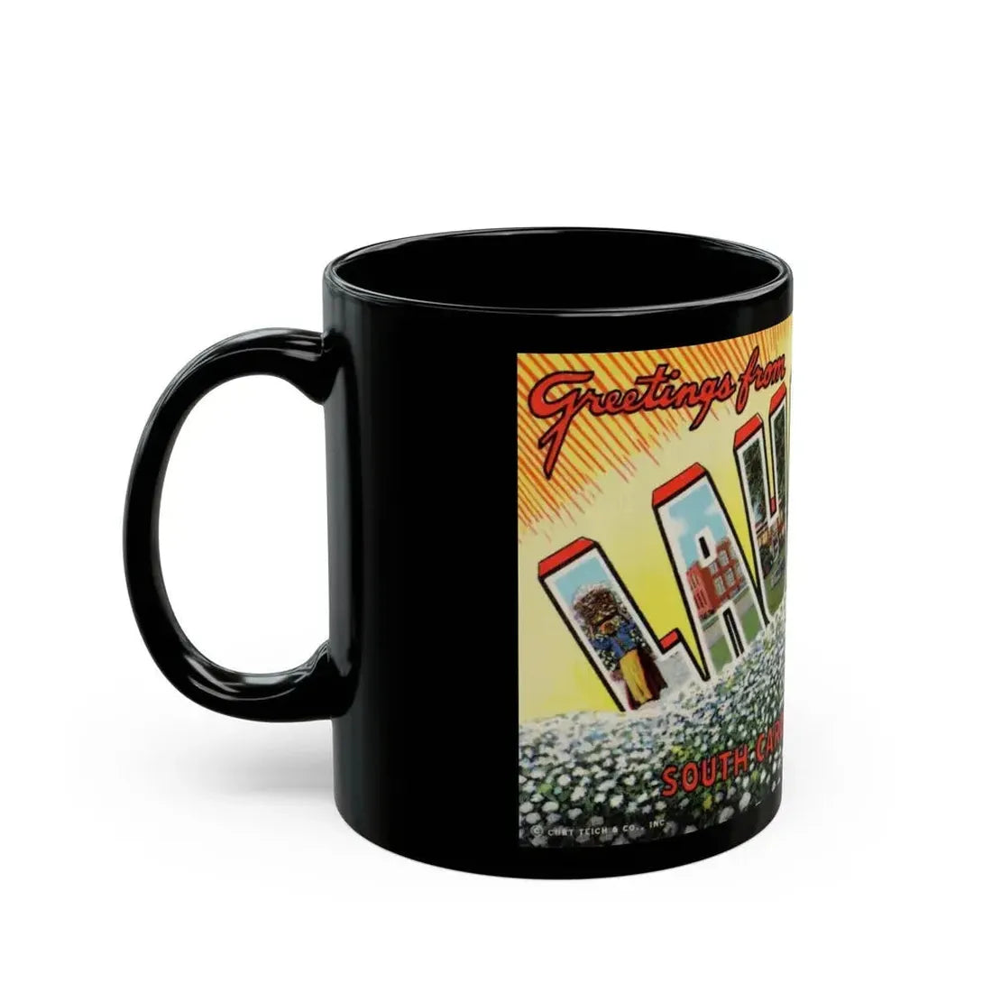 Greetings from Laurens South Carolina (Greeting Postcards) Black Coffee Mug - Go Mug Yourself
