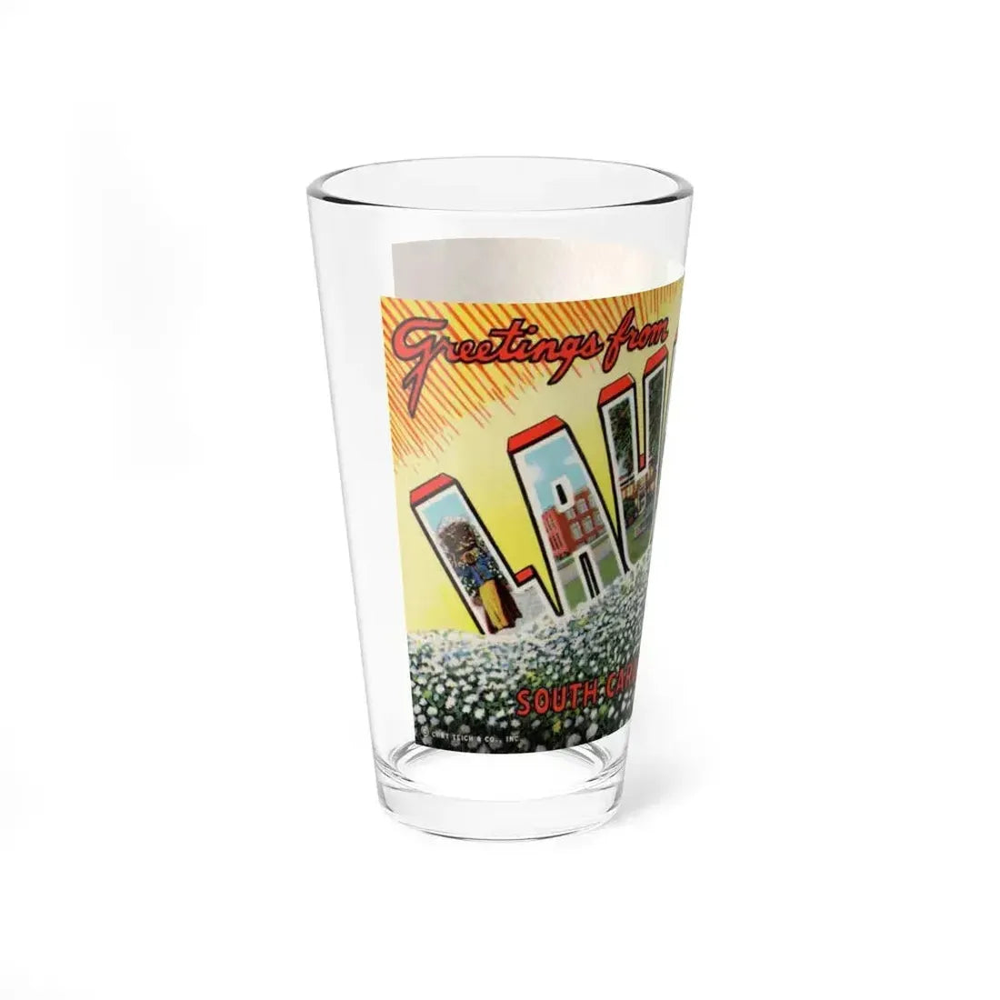 Greetings from Laurens South Carolina (Greeting Postcards) Pint Glass 16oz - Go Mug Yourself