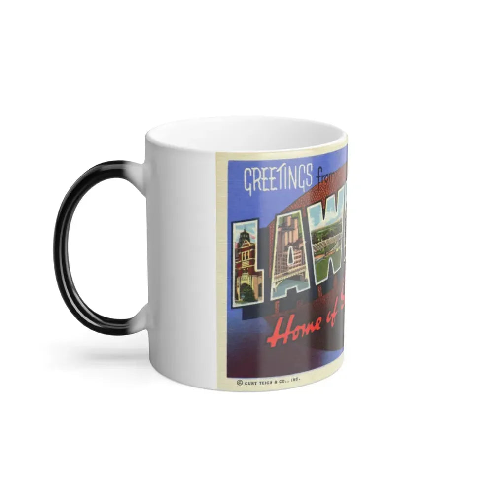Greetings from Lawrence Home of State University Kansas (Greeting Postcards) Color Changing Mug 11oz - Go Mug Yourself