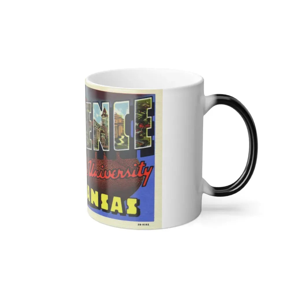 Greetings from Lawrence Home of State University Kansas (Greeting Postcards) Color Changing Mug 11oz - Go Mug Yourself