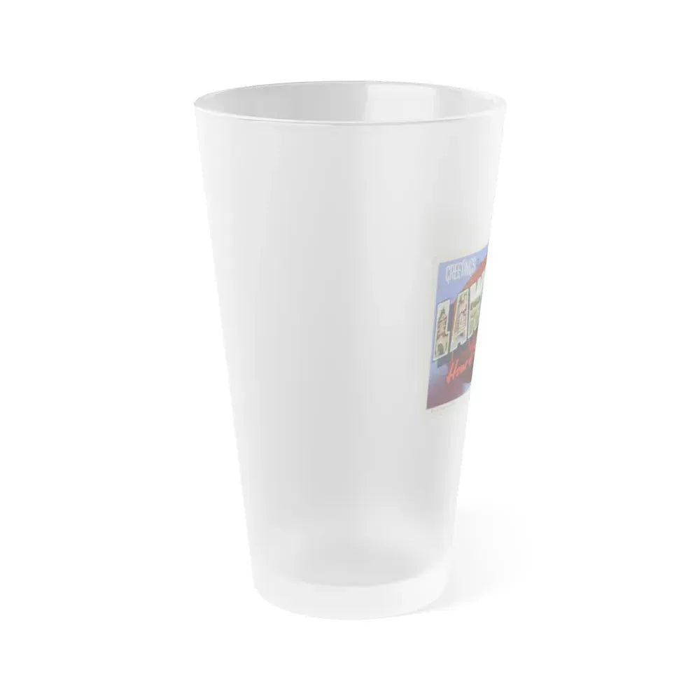 Greetings from Lawrence Home of State University Kansas (Greeting Postcards) Frosted Pint Glass 16oz - Go Mug Yourself