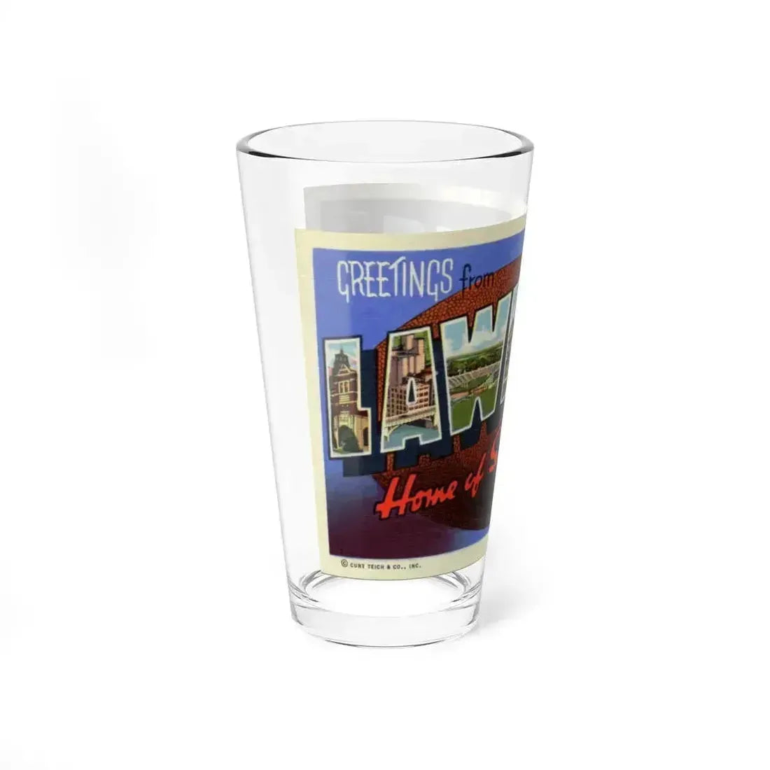Greetings from Lawrence Home of State University Kansas (Greeting Postcards) Pint Glass 16oz - Go Mug Yourself