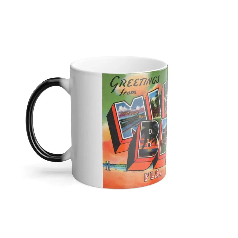 Greetings from Miami Beach Fla (Greeting Postcards) Color Changing Mug 11oz - Go Mug Yourself