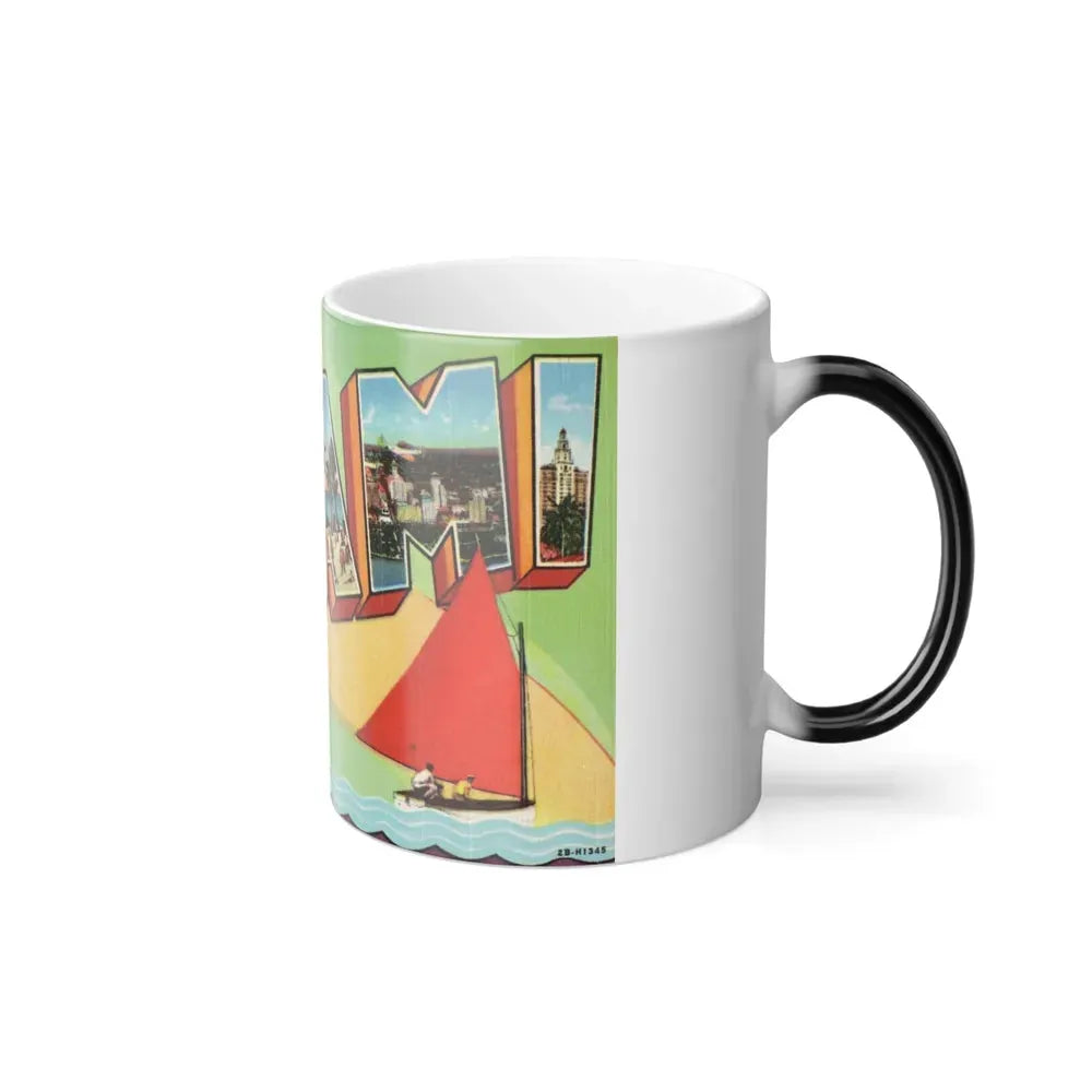 Greetings from Miami Florida (Greeting Postcards) Color Changing Mug 11oz - Go Mug Yourself