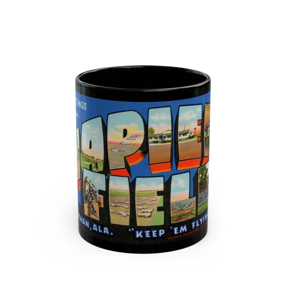 Greetings from Napier Field (Greeting Postcards) Black Coffee Mug 11oz - Go Mug Yourself