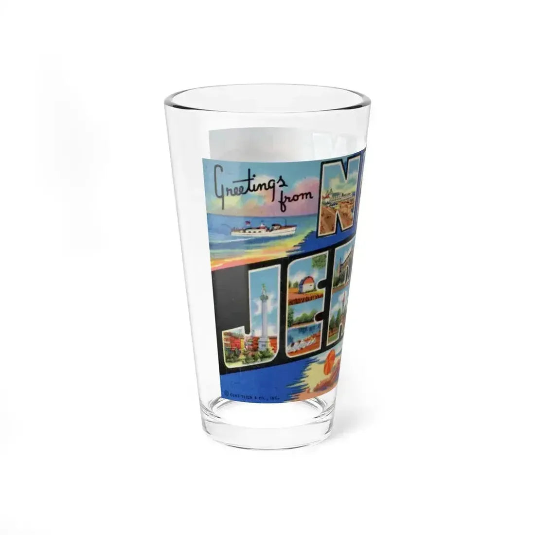 Greetings from New Jersey (Greeting Postcards) Pint Glass 16oz - Go Mug Yourself