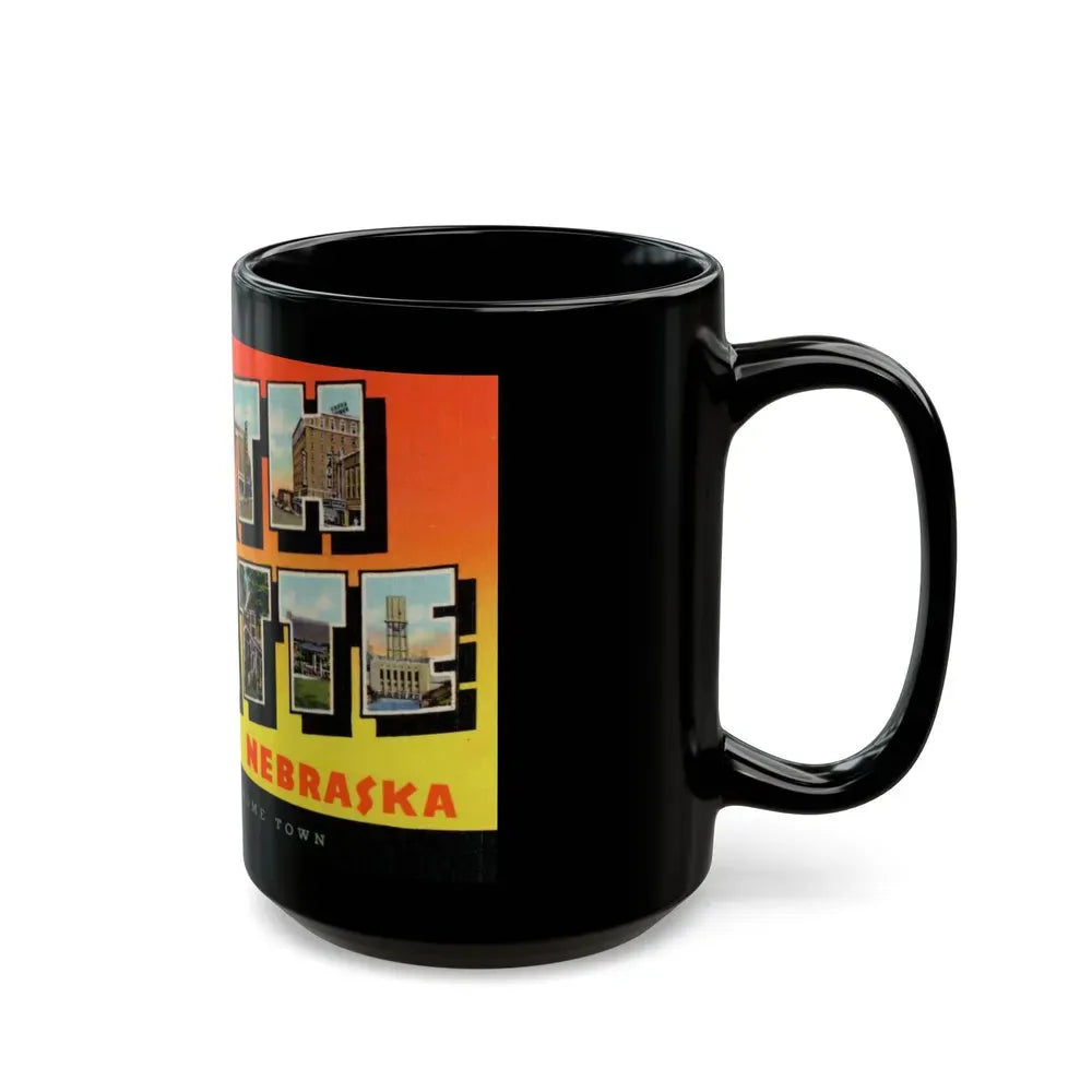 Greetings from North Platte Nebraska Buffalo Bills home town (Greeting Postcards) Black Coffee Mug - Go Mug Yourself