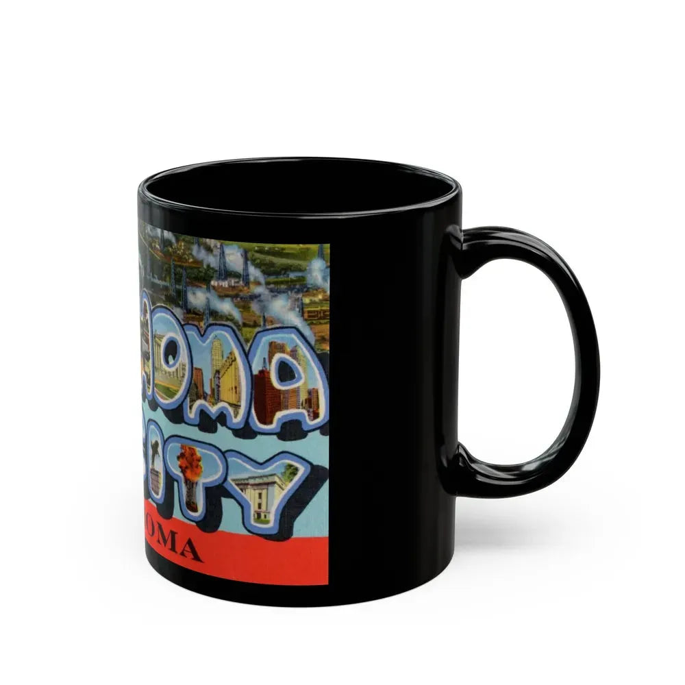 Greetings from Oklahoma City Oklahoma (Greeting Postcards) Black Coffee Mug - Go Mug Yourself