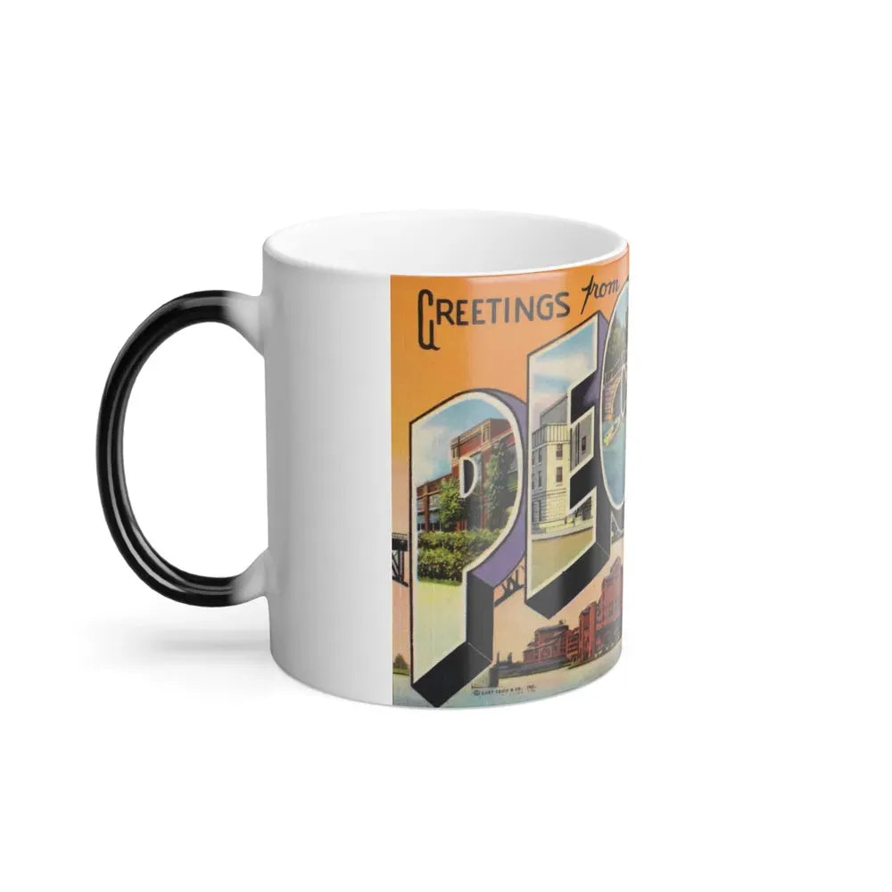 Greetings from Peoria Illinois (Greeting Postcards) Color Changing Mug 11oz - Go Mug Yourself