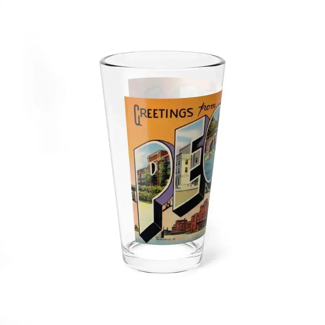 Greetings from Peoria Illinois (Greeting Postcards) Pint Glass 16oz - Go Mug Yourself