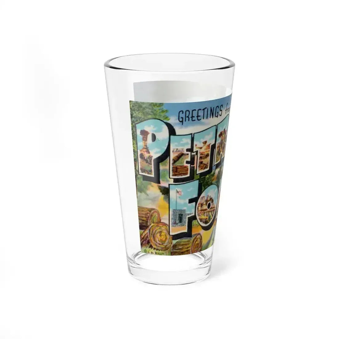 Greetings from Petrified Forest Ariz (Greeting Postcards) Pint Glass 16oz - Go Mug Yourself