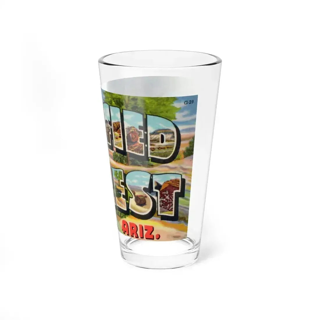 Greetings from Petrified Forest Ariz (Greeting Postcards) Pint Glass 16oz - Go Mug Yourself