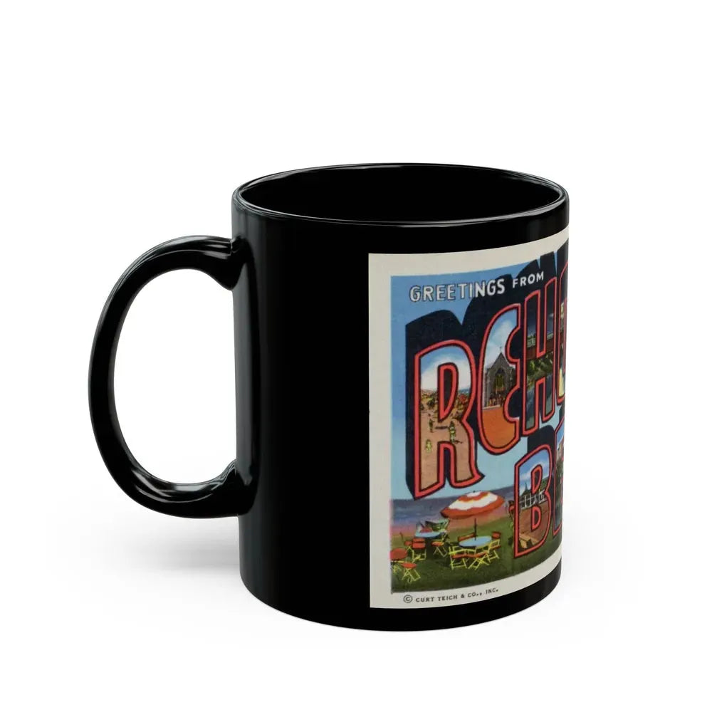 Greetings from Rehoboth Beach (Greeting Postcards) Black Coffee Mug - Go Mug Yourself