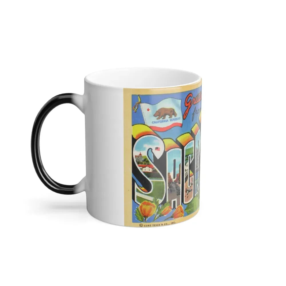 Greetings from Sacramento California (Greeting Postcards) Color Changing Mug 11oz - Go Mug Yourself