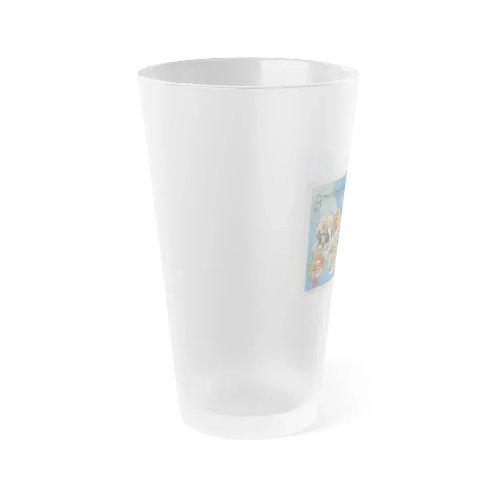 Greetings from Santa Claus Indiana (Greeting Postcards) Frosted Pint Glass 16oz - Go Mug Yourself