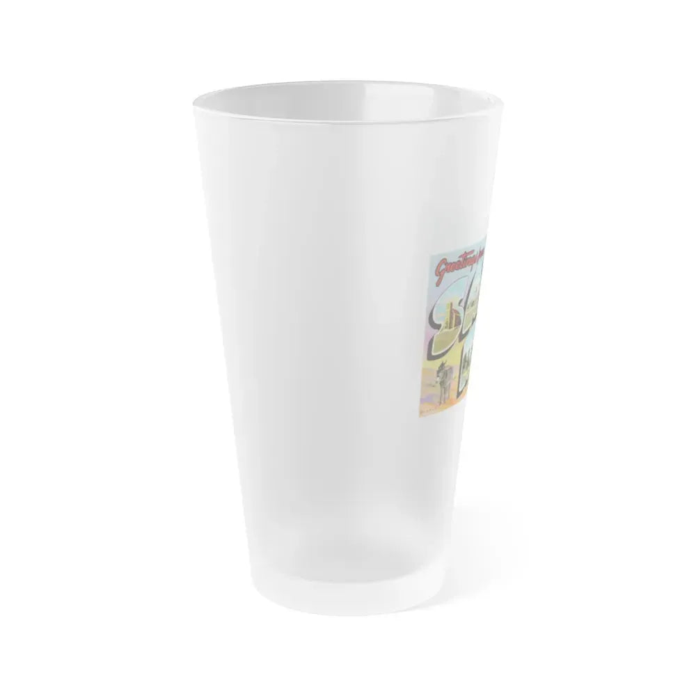 Greetings from Santa Rosa New Mexico (Greeting Postcards) Frosted Pint Glass 16oz - Go Mug Yourself