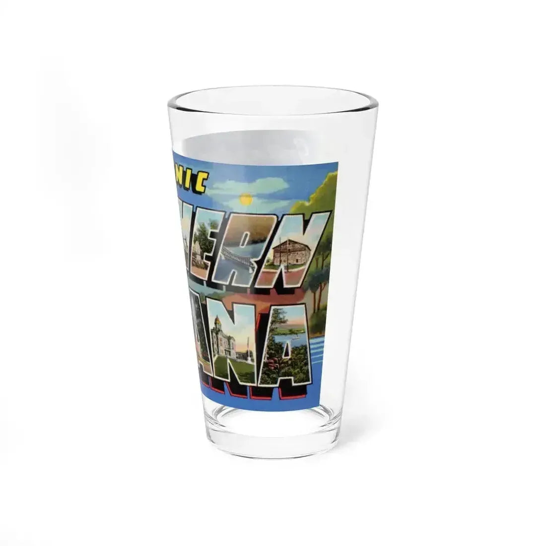 Greetings from scenic Southern Indiana (Greeting Postcards) Pint Glass 16oz - Go Mug Yourself
