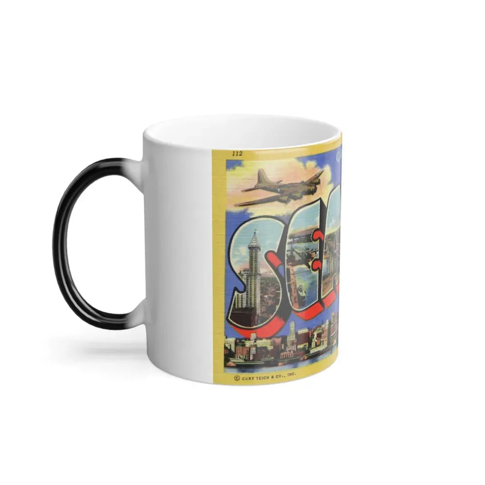 Greetings from Seattle Washington (Greeting Postcards) Color Changing Mug 11oz - Go Mug Yourself