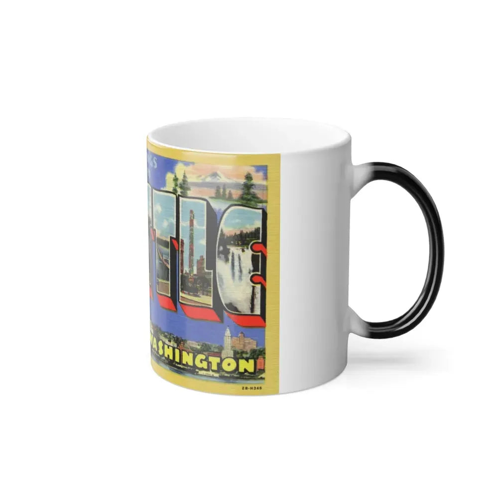 Greetings from Seattle Washington (Greeting Postcards) Color Changing Mug 11oz - Go Mug Yourself