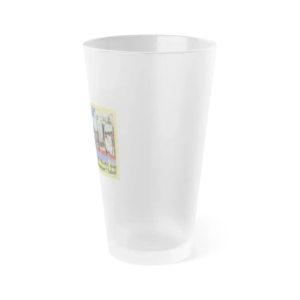 Greetings from Seattle Washington (Greeting Postcards) Frosted Pint Glass 16oz - Go Mug Yourself