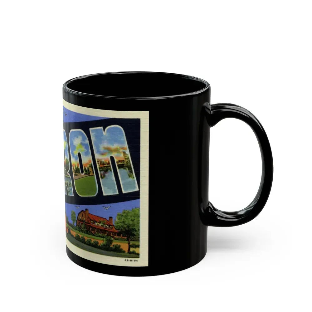 Greetings from Sharon PA (Greeting Postcards) Black Coffee Mug - Go Mug Yourself