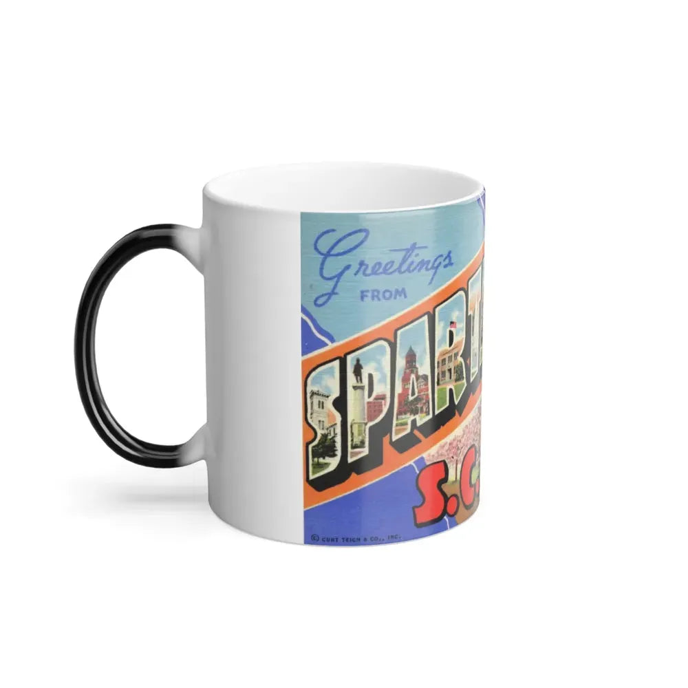 Greetings from Spartanburg SC (Greeting Postcards) Color Changing Mug 11oz - Go Mug Yourself