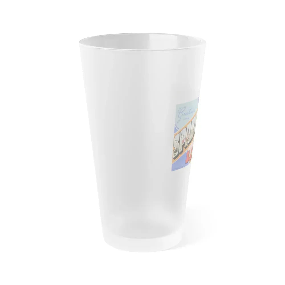 Greetings from Spartanburg SC (Greeting Postcards) Frosted Pint Glass 16oz - Go Mug Yourself