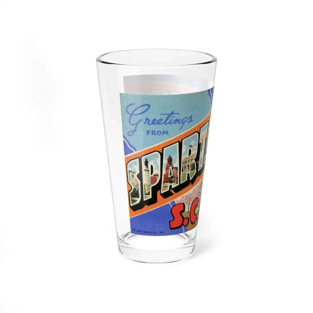 Greetings from Spartanburg SC (Greeting Postcards) Pint Glass 16oz - Go Mug Yourself