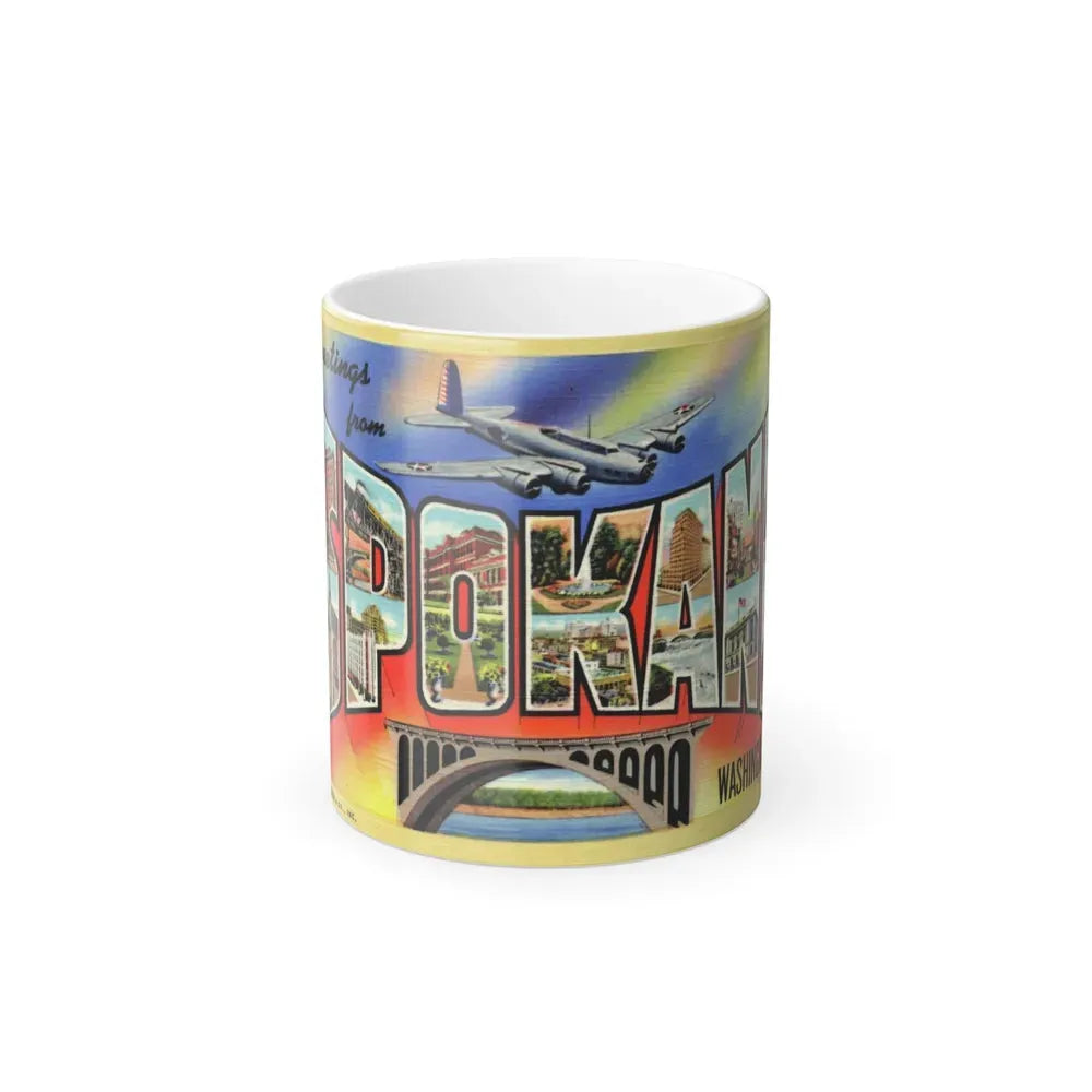 Greetings from Spokane Washington (Greeting Postcards) Color Changing Mug 11oz Default Title 11oz - Go Mug Yourself